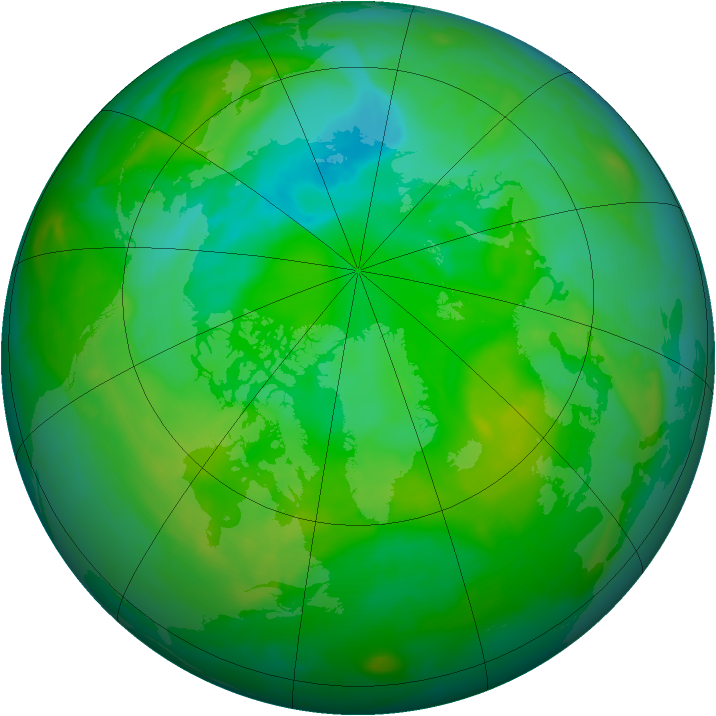Arctic ozone map for 15 July 2008